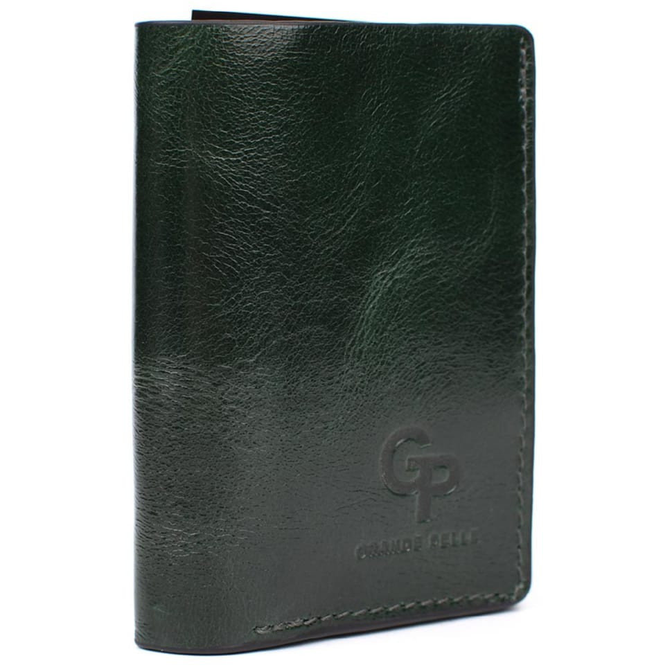 Womens small leather wallet Grande Pelle 503391 green