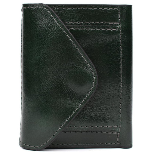 Жіночий невеликий шкіряний гаманець Grande Pelle 503391 зелений