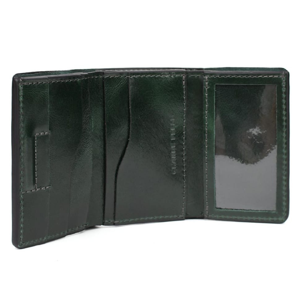 Womens small leather wallet Grande Pelle 503391 green