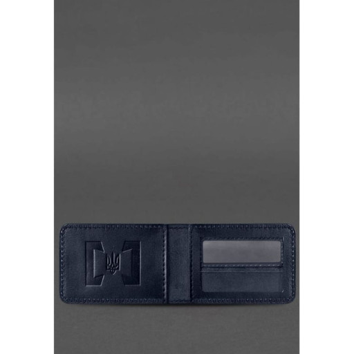 Кожаная обложка для удостоверения БЭБ (Бюро экономической безопасности Украины) Темно-синяя