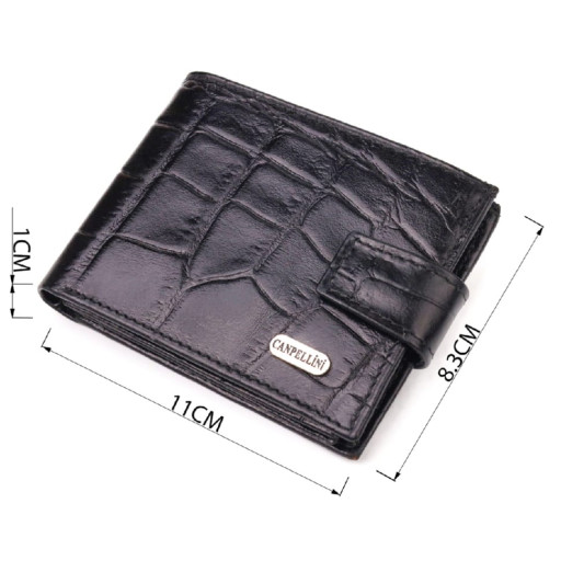 Гаманець чоловічий із натуральної фактурної шкіри CANPELLINI 21511 Чорний