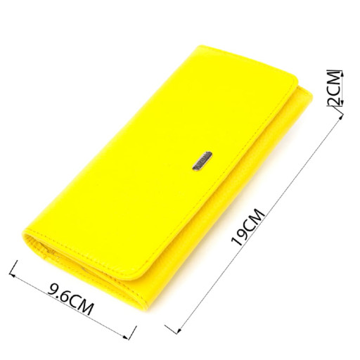 Яскравий молодіжний гаманець із натуральної шкіри флотар CANPELLINI 21612 Лимонний