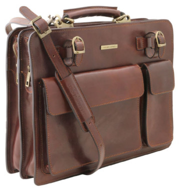 Чоловічий шкіряний портфель 2 відділення Tuscany Leather Venezia TL141268