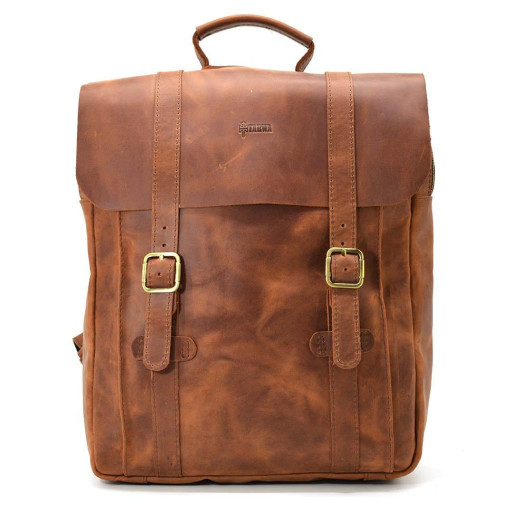 Сумка рюкзак для ноутбука з кінської шкіри TARWA RB-3420-3md коньячна