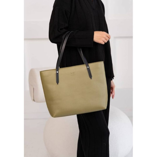 Кожаный шоппер Walker Mini оливковый краст