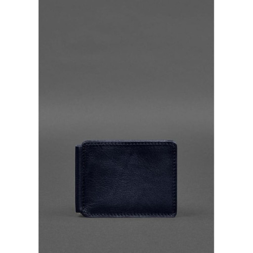 Шкіряне портмоне 13.0 затискач синій краст