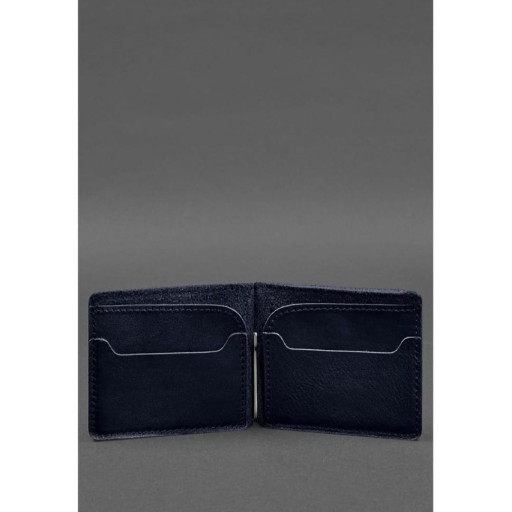 Шкіряне портмоне 13.0 затискач синій краст