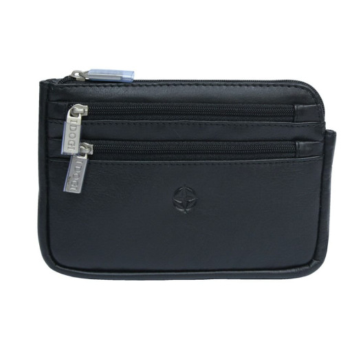 Сумочка на пояс шкіряна Cortina 6014 чорний