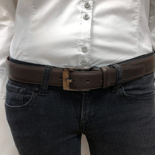 Шкіряний ремень 416 moro коричневий TONY PEROTTI