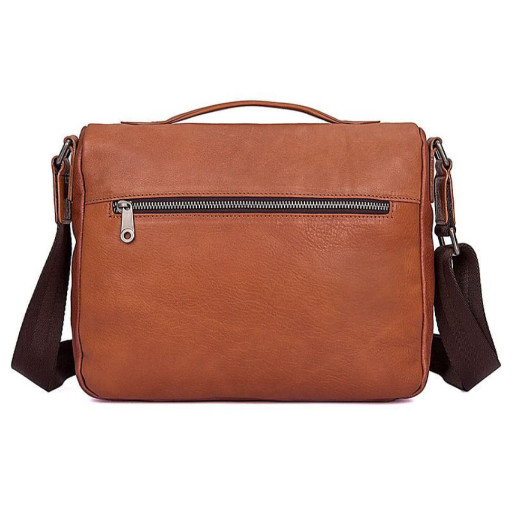 Шкіряна сумка-планешт месенджер 1019BA John McDee світло-коричнева