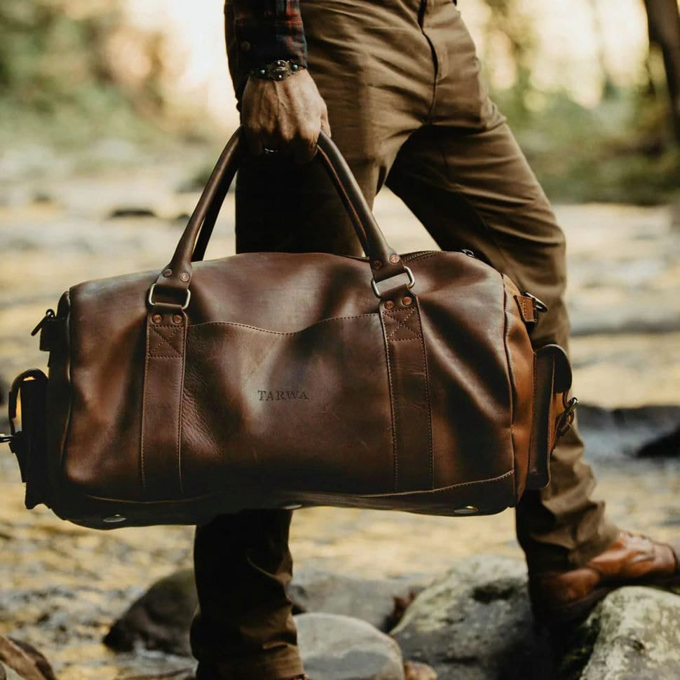 Дорожня сумка баул з натуральної шкіри RC-6564-4lx TARWA коричнева