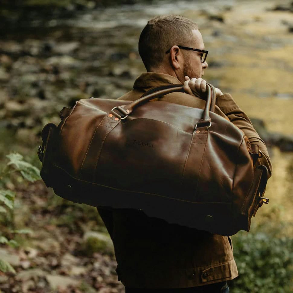 Дорожня сумка баул з натуральної шкіри RC-6564-4lx TARWA коричнева