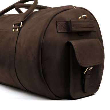 Travel trunk bag made of genuine leather RC-6564-4lx TARWA brown