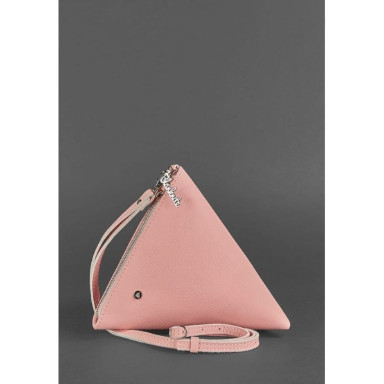 Women's leather cosmetic bag Pyramid pink