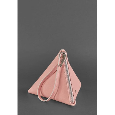 Women's leather cosmetic bag Pyramid pink