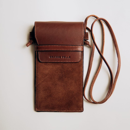 Міні сумка чохол для телефону, панч Grande Pelle 70352323 теракот