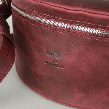 Leather belt bag burgundy vintage