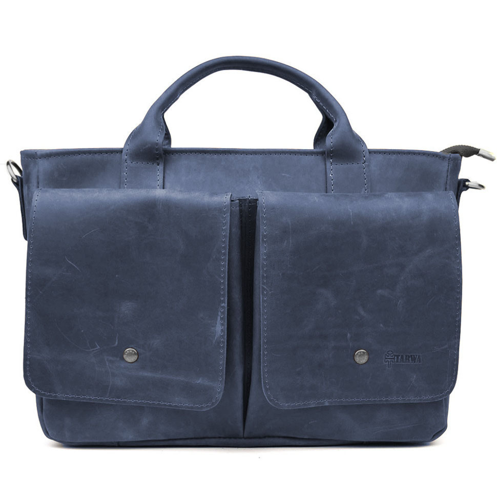 Сумка-портфель мужская на плечо с ручками TARWA Cиний RК-3990-3md
