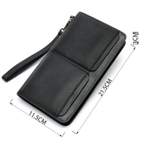 Чоловік клатч-барсетка з ремінцем на руку Vintage 14656 Чорний