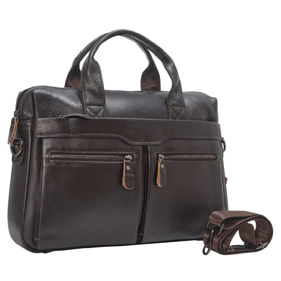 Портфель мягкий кожаный BUFFALO BAGS 7122C коричневый флотар
