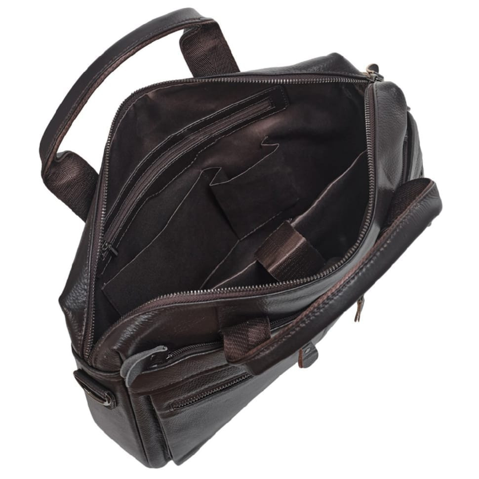 Портфель мягкий кожаный BUFFALO BAGS 7122C коричневый флотар
