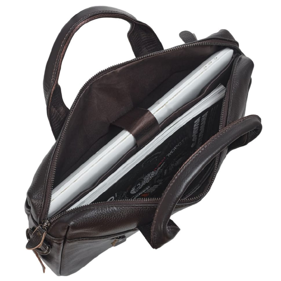 Портфель мягкий кожаный BUFFALO BAGS 7122C коричневый флотар