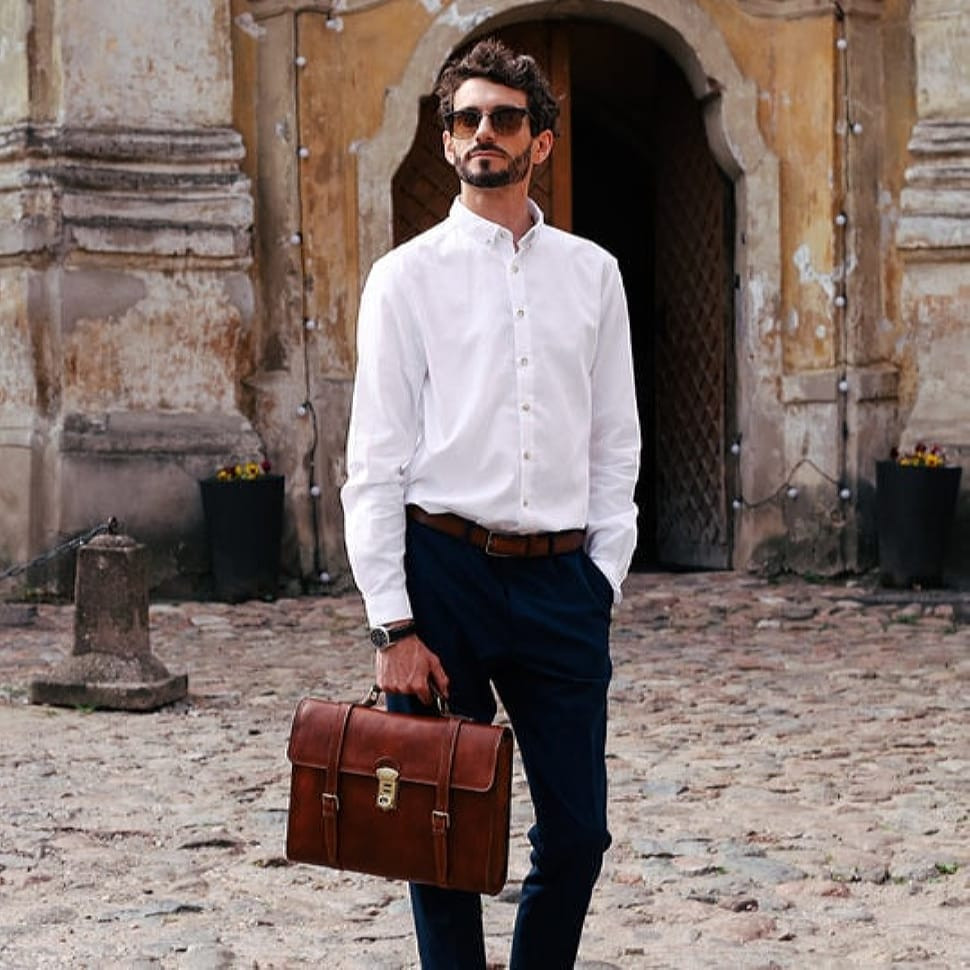 Шкіряний портфель рюкзак - The Glass Menagerie - коньяк Time Resistance 5228401