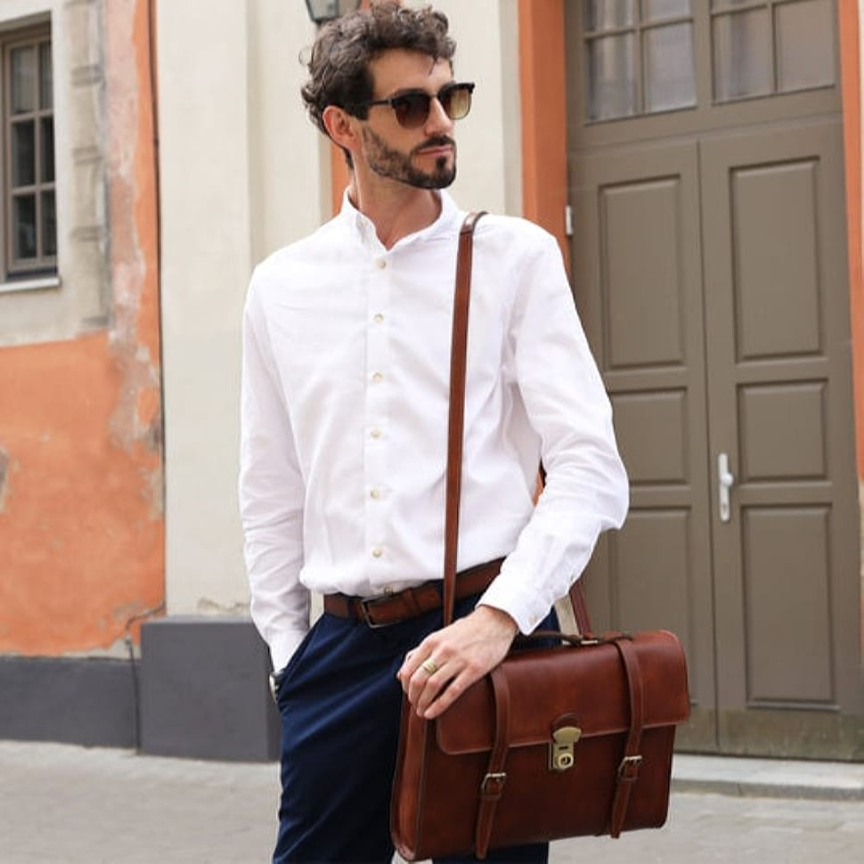 Шкіряний портфель рюкзак - The Glass Menagerie - коньяк Time Resistance 5228401