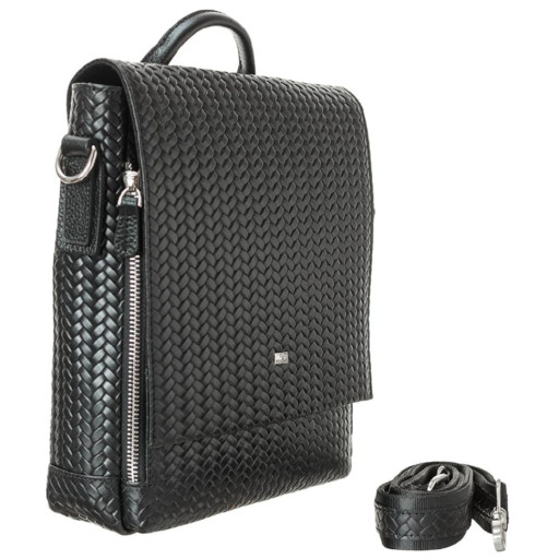 Барсетка шкіра м'яка DESISAN 344-113 чорна плетінка