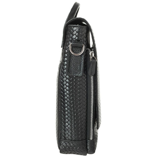 Барсетка шкіра м'яка DESISAN 344-113 чорна плетінка