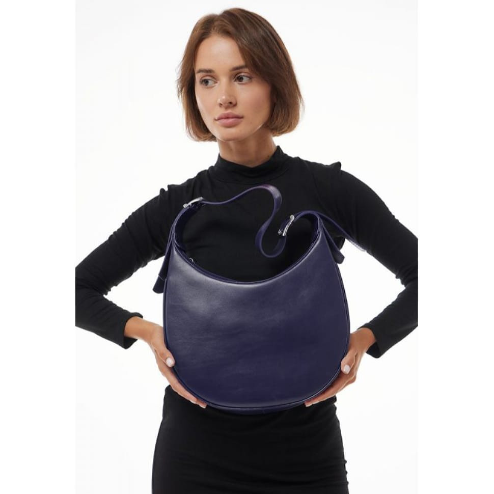 Жіноча шкіряна сумка Vivian синій краст
