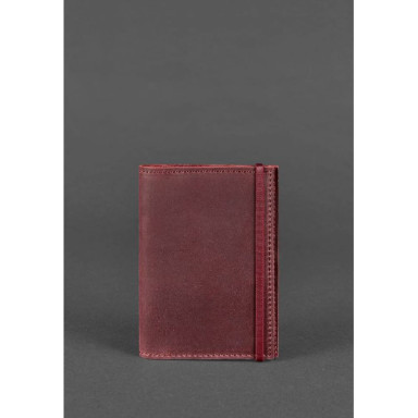 Leather Passport Cover 1.0 Burgundy Crazy Horse