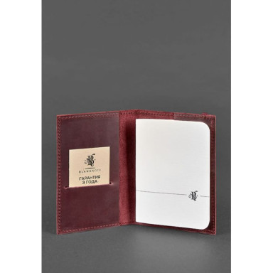 Leather Passport Cover 1.0 Burgundy Crazy Horse