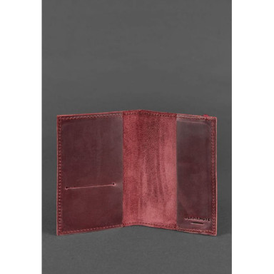 Leather Passport Cover 1.0 Burgundy Crazy Horse