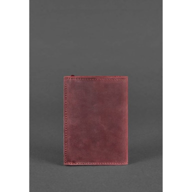 Leather Passport Cover 1.0 Burgundy Crazy Horse