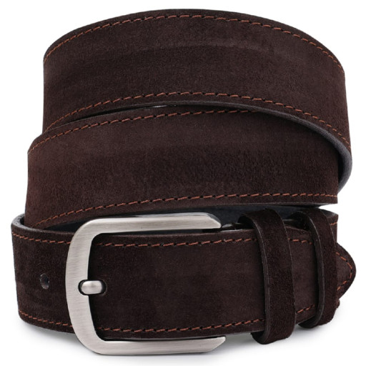 Чоловічий ремінець замшевий Vintage 20728 Коричневий
