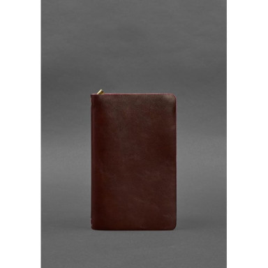 Leather notebook (soft book) 8.0 with elastic band burgundy crust