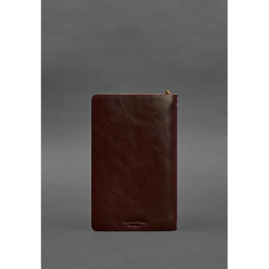 Leather notebook (soft book) 8.0 with elastic band burgundy crust