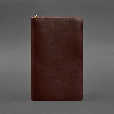 Leather notebook (soft book) 8.0 with elastic band burgundy crust