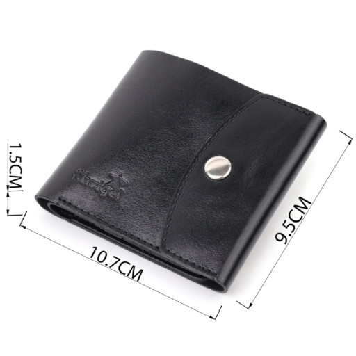 Чоловічий глянсовий шкіряний портмоне Shvigel 16617 Чорний