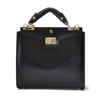 Pratesi RNE150/26 - Anna Maria Luisa de' Medici Small Lady Bag in cow leather Radica Black