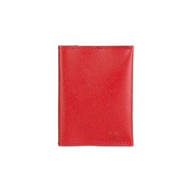 Leather passport cover red saffiano