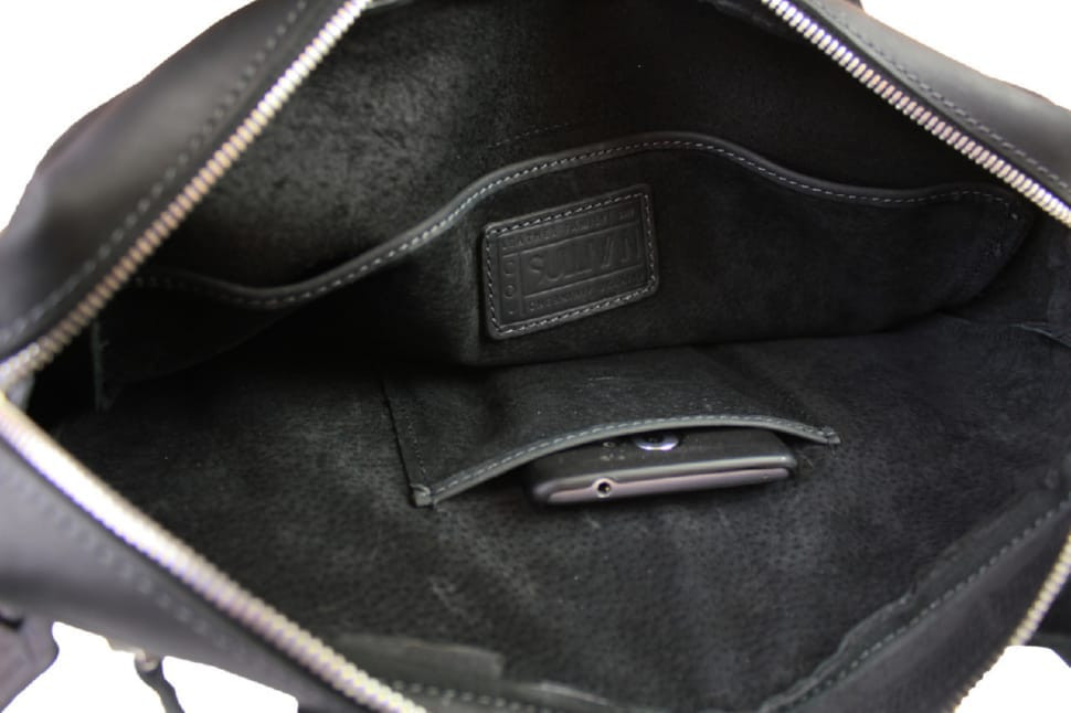 Large leather man's bag for documents A4 SULLIVAN 74222 (48) black
