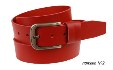 Ремень кожаный джинсовый SULLIVAN  112-131(7) 115-150 см красный