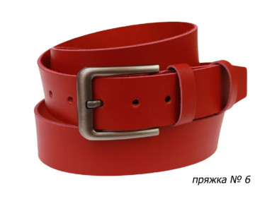 Ремень кожаный джинсовый SULLIVAN  112-131(7) 115-150 см красный