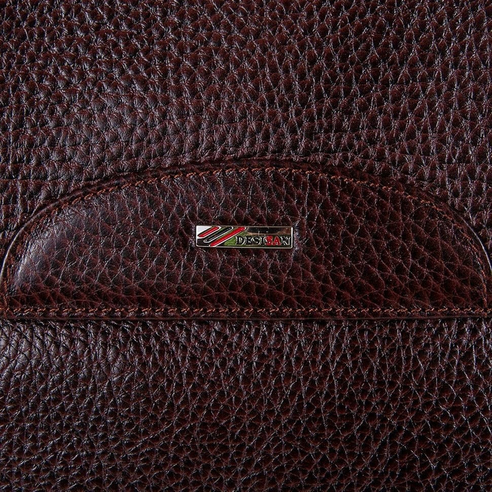Барсетка м'яка шкіряна DESISAN 350-019 коричневий флотар