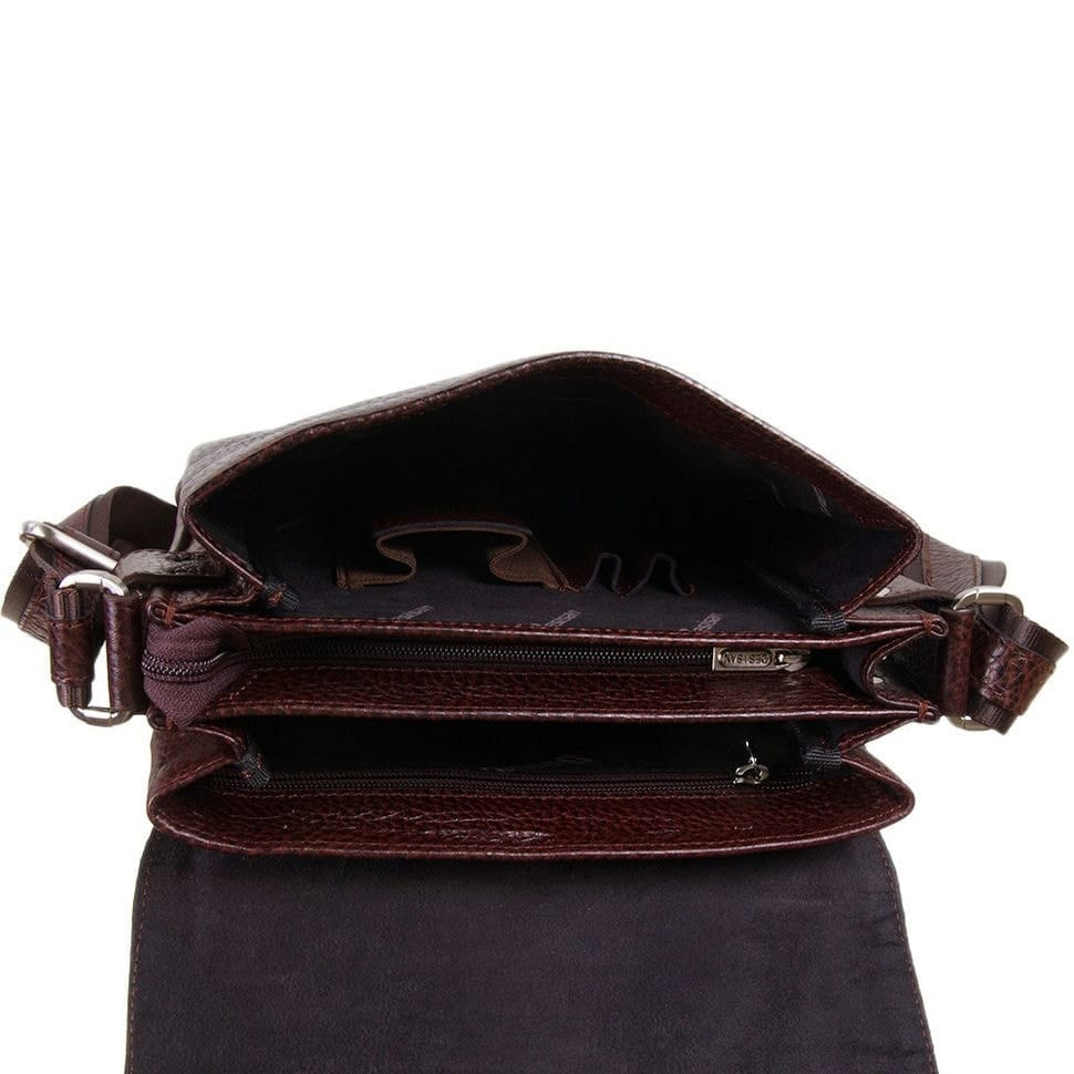 Барсетка м'яка шкіряна DESISAN 350-019 коричневий флотар