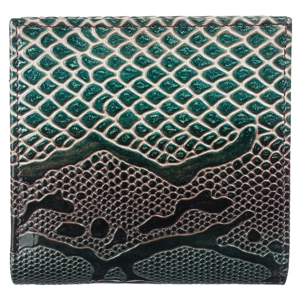 Гаманець жіночий шкіряний Desisan 067-317 зелений візерунок лак