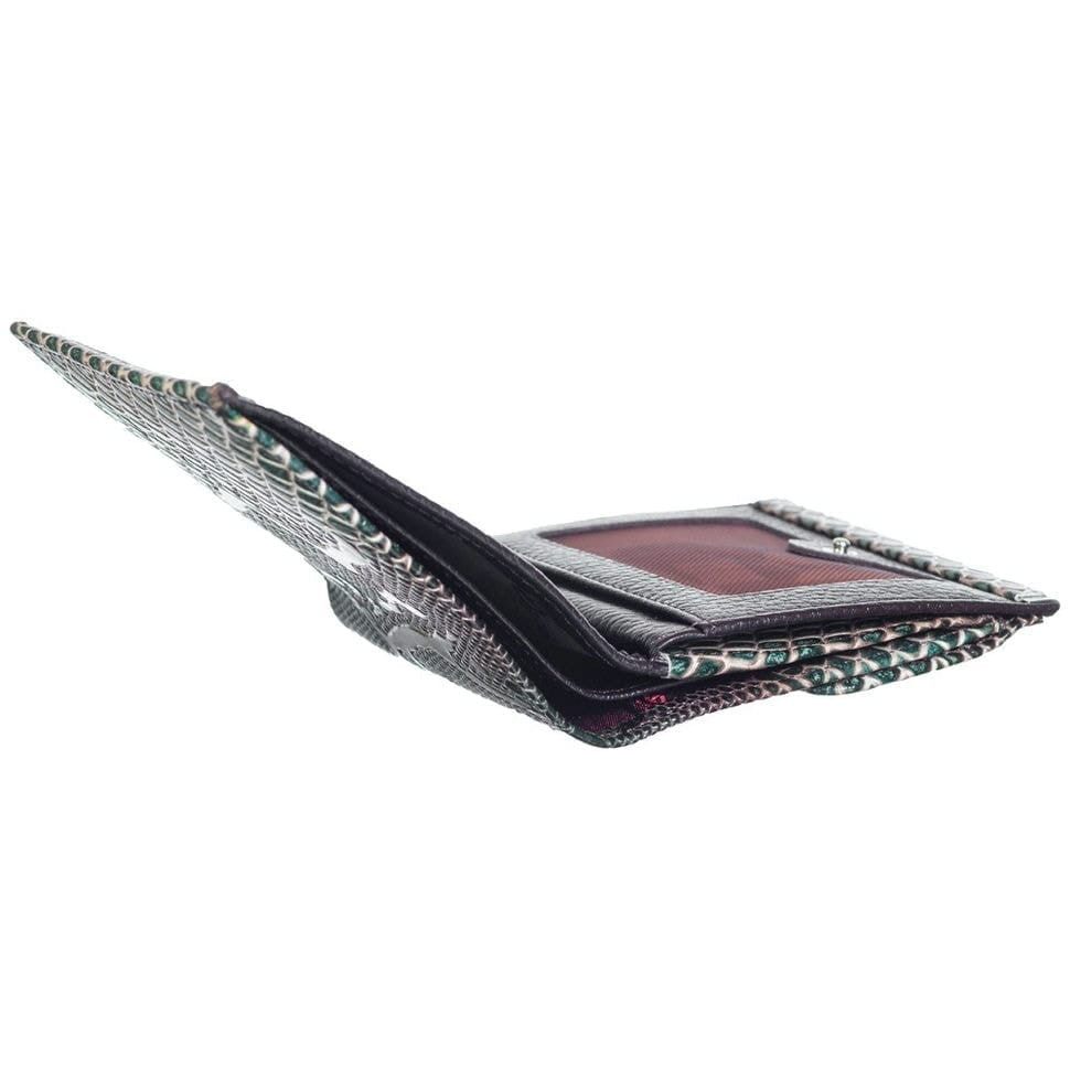 Гаманець жіночий шкіряний Desisan 067-317 зелений візерунок лак