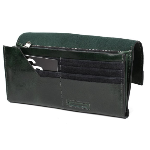 Жіноче портмоне велике Festa зелений Grande Pelle 513391